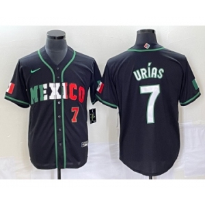 Men's Mexico Baseball #7 Julio Urias Number 2023 Black White World Classic Stitched Jersey4