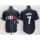 Men's Mexico Baseball #7 Julio Urias Number 2023 Black White World Classic Stitched Jersey5