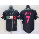 Men's Mexico Baseball #7 Julio Urias Number 2023 Black World Baseball Classic Stitched Jersey2