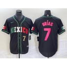 Men's Mexico Baseball #7 Julio Urias Number 2023 Black World Baseball Classic Stitched Jersey3