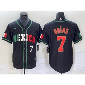 Men's Mexico Baseball #7 Julio Urias Number 2023 Black World Baseball Classic Stitched Jersey5