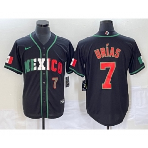 Men's Mexico Baseball #7 Julio Urias Number 2023 Black World Baseball Classic Stitched Jersey7