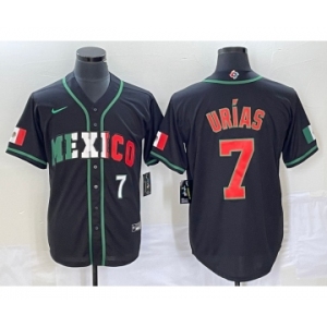 Men's Mexico Baseball #7 Julio Urias Number 2023 Black World Baseball Classic Stitched Jersey8
