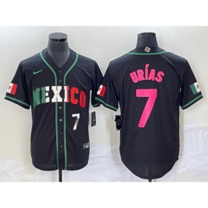 Men's Mexico Baseball #7 Julio Urias Number 2023 Black World Baseball Classic Stitched Jersey