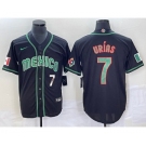 Men's Mexico Baseball #7 Julio Urias Number 2023 Black World Classic Stitched Jersey1
