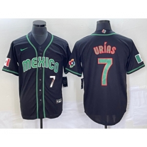 Men's Mexico Baseball #7 Julio Urias Number 2023 Black World Classic Stitched Jersey1