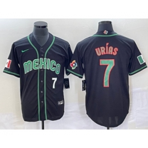 Men's Mexico Baseball #7 Julio Urias Number 2023 Black World Classic Stitched Jersey3