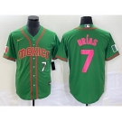 Men's Mexico Baseball #7 Julio Urias Number 2023 Green World Classic Stitched Jersey7