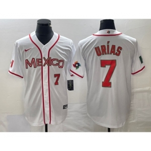 Men's Mexico Baseball #7 Julio Urias Number NEW 2023 White World Classic Stitched Jersey