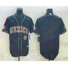 Men's Mexico Baseball Blank 2023 Black World Baseball Classic Stitched Jersey