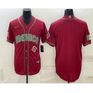 Men's Mexico Baseball Blank 2023 Red World Baseball With Patch Classic Stitched Jersey