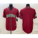 Men's Mexico Baseball Blank 2023 Red World Baseball With Patch Classic Stitched Jerseys