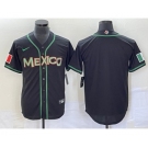 Men's Mexico Baseball Blank Black 2023 World Baseball Classic Stitched Jersey