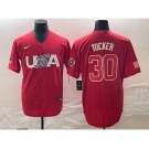 Men's USA Baseball #30 Kyle Tucker 2023 Red World Classic With Patch Stitched Jersey