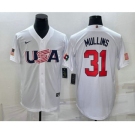 Men's USA Baseball #31 Cedric Mullins 2023 White World Classic Stitched Jersey