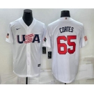 Men's USA Baseball #65 Nestor Cortes 2023 White World Classic Stitched Jersey