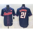 Men's Puerto Rico Baseball #21 Roberto Clemente Navy 2023 World Baseball Classic Stitched Jersey