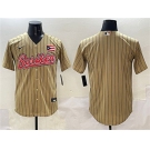 Men's Puerto Rico Baseball Blank Tan 2023 World Baseball Classic Stitched Jersey