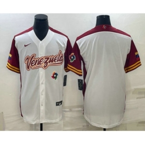 Men's Venezuela Baseball Blank 2023 White World Classic Stitched Jersey