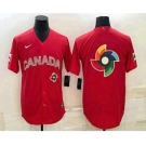 Men's Canada Baseball 2023 Red World Big Logo With Patch Classic Stitched Jersey