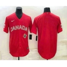 Men's Canada Baseball Blank 2023 Red World With Patch Classic Stitched Jersey