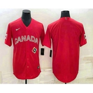 Men's Canada Baseball Blank 2023 Red World With Patch Classic Stitched Jersey