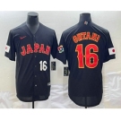 Men's Japan Baseball #16 Shohei Ohtani Number 2023 Black World Classic Stitched Jerseys