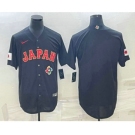 Men's Japan Baseball Blank 2023 Black World Classic Stitched Jersey