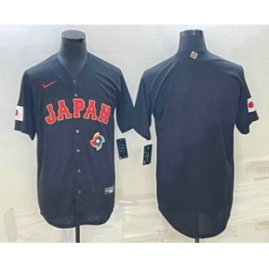 Men's Japan Baseball Blank 2023 Black World Classic Stitched Jersey