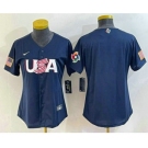 Women's USA Baseball Blank 2023 Navy World Classic Stitched Jersey