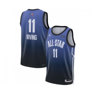 Men's 2023 All-Star #11 Kyrie Irving Blue Game Swingman Stitched Basketball Jersey