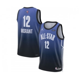 Men's 2023 All-Star #12 Ja Morant Blue Game Swingman Stitched Basketball Jersey