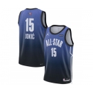 Men's 2023 All-Star #15 Nikola Jokic Blue Game Swingman Stitched Basketball Jersey