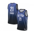 Men's 2023 All-Star #21 Joel Embiid Blue Game Swingman Stitched Basketball Jersey