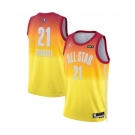 Men's 2023 All-Star #21 Joel Embiid Orange Game Swingman Stitched Basketball Jersey