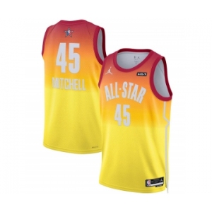 Men's 2023 All-Star #45 Donovan Mitchell Orange Game Swingman Stitched Basketball Jersey