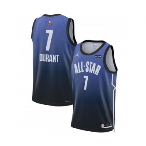 Men's 2023 All-Star #7 Kevin Durant Blue Game Swingman Stitched Basketball Jersey