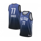 Men's 2023 All-Star #77 Luka Doncic Blue Game Swingman Stitched Basketball Jersey