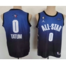 Men's Boston Celtics #0 Jayson Tatum Navy Blue 2022 All Star 6 Patch Icon Sponsor Swingman Jersey