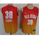 Men's Golden State Warriors 30 Stephen Curry Orange 2022 All Star 6 Patch Icon Sponsor Swingman Jersey