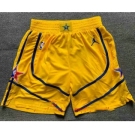 Men's Yellow Western Conference Stitched 2021 NBA All Star Shorts