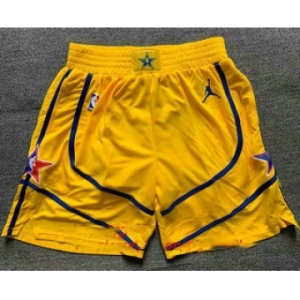 Men's Yellow Western Conference Stitched 2021 NBA All Star Shorts