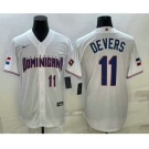 Men's Dominican Republic Baseball #11 Rafael Devers Number 2023 White World Baseball Classic Stitched Jersey