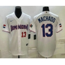 Men's Dominican Republic Baseball #13 Manny Machado Number 2023 White World Baseball Classic Stitched Jerseys