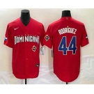 Men's Dominican Republic Baseball #44 Julio Rodriguez 2023 Red World Classic Stitched Jerseys