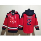 Men's Boston Red Sox #2 Justin Turner Red Ageless Must-Have Lace-Up Pullover Hoodie