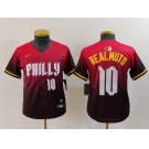 Youth Philadelphia Phillies #10 JT Realmuto Number Red 2024 City Connect Limited Jersey