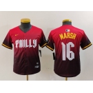 Youth Philadelphia Phillies #16 Brandon Marsh Red 2024 City Connect Limited Jersey