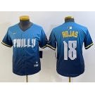 Youth Philadelphia Phillies #18 Johan Rojas Blue 2024 City Connect Limited Stitched Jersey