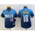 Youth Philadelphia Phillies #18 Johan Rojas Blue 2024 City Connect Limited Stitched Jerseys